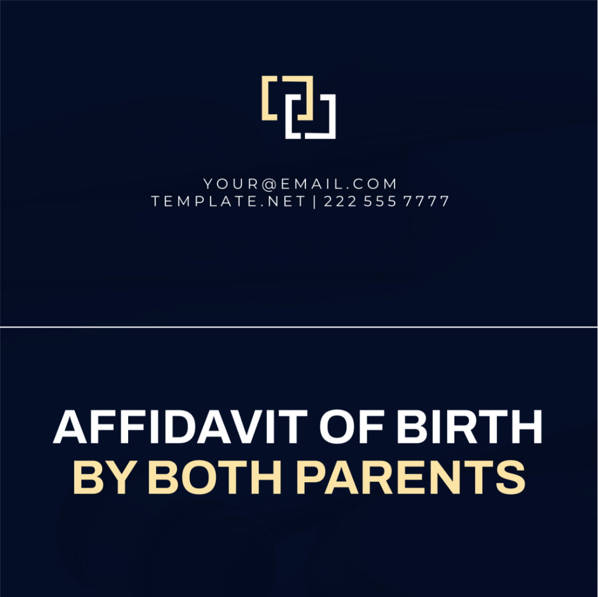 Affidavit of Birth by Both Parents Template