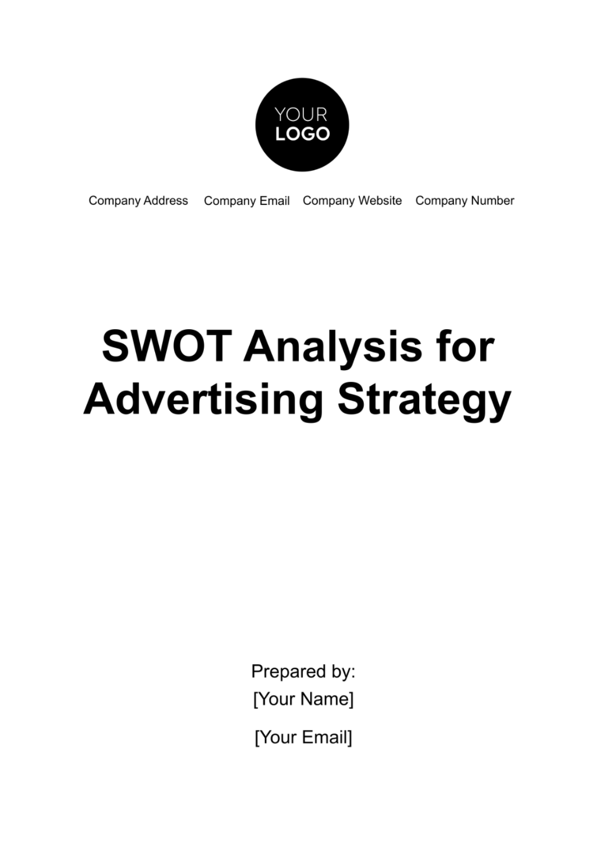 Free SWOT Analysis for Advertising Strategy Template