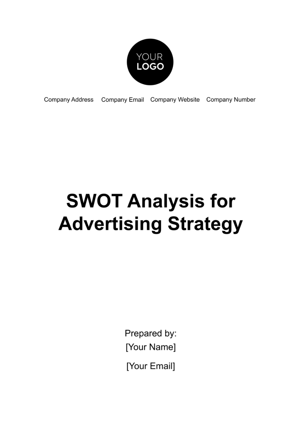 SWOT Analysis for Advertising Strategy Template - Edit Online & Download