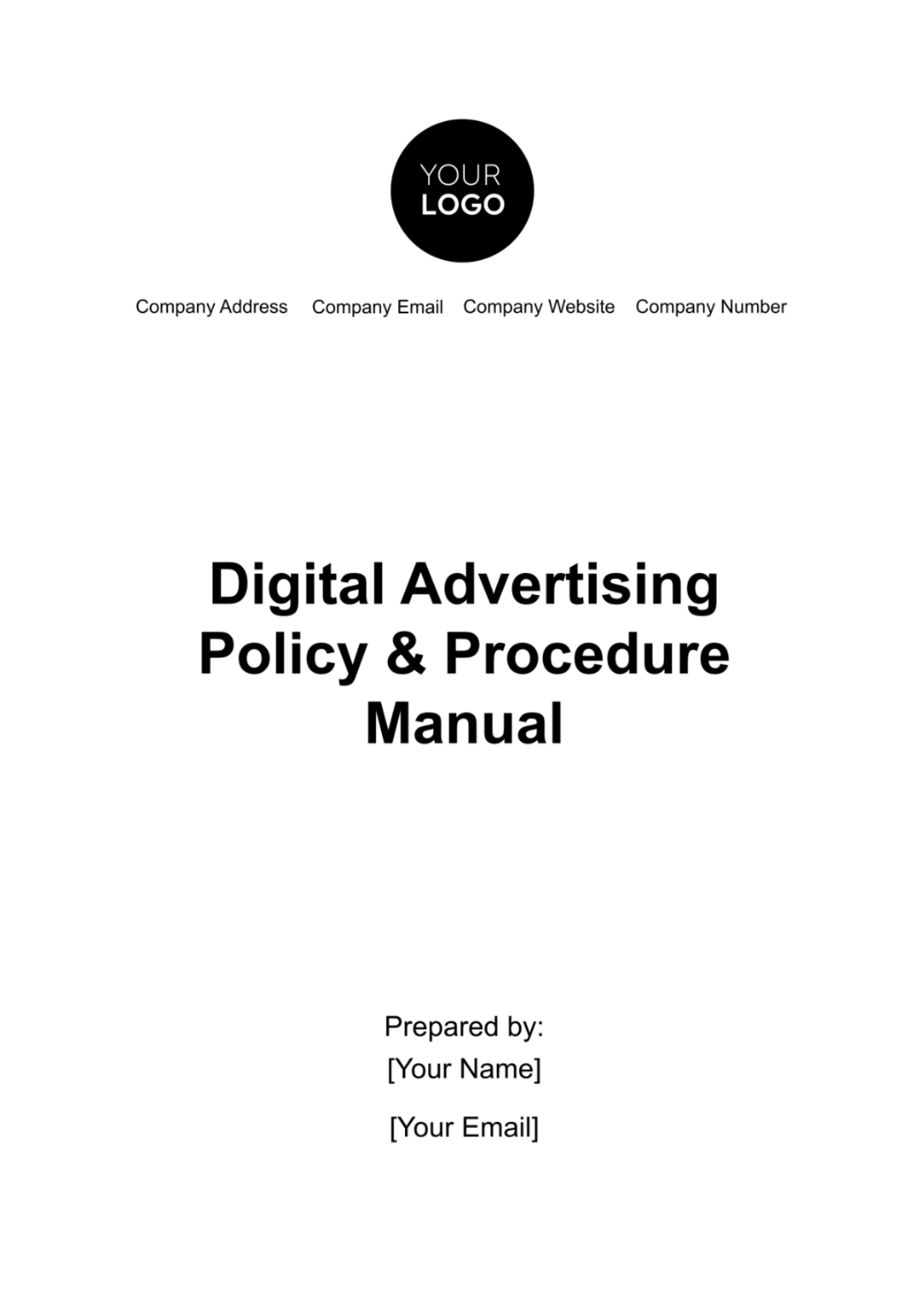 Digital Advertising Policy & Procedure Manual Template - Edit Online & Download