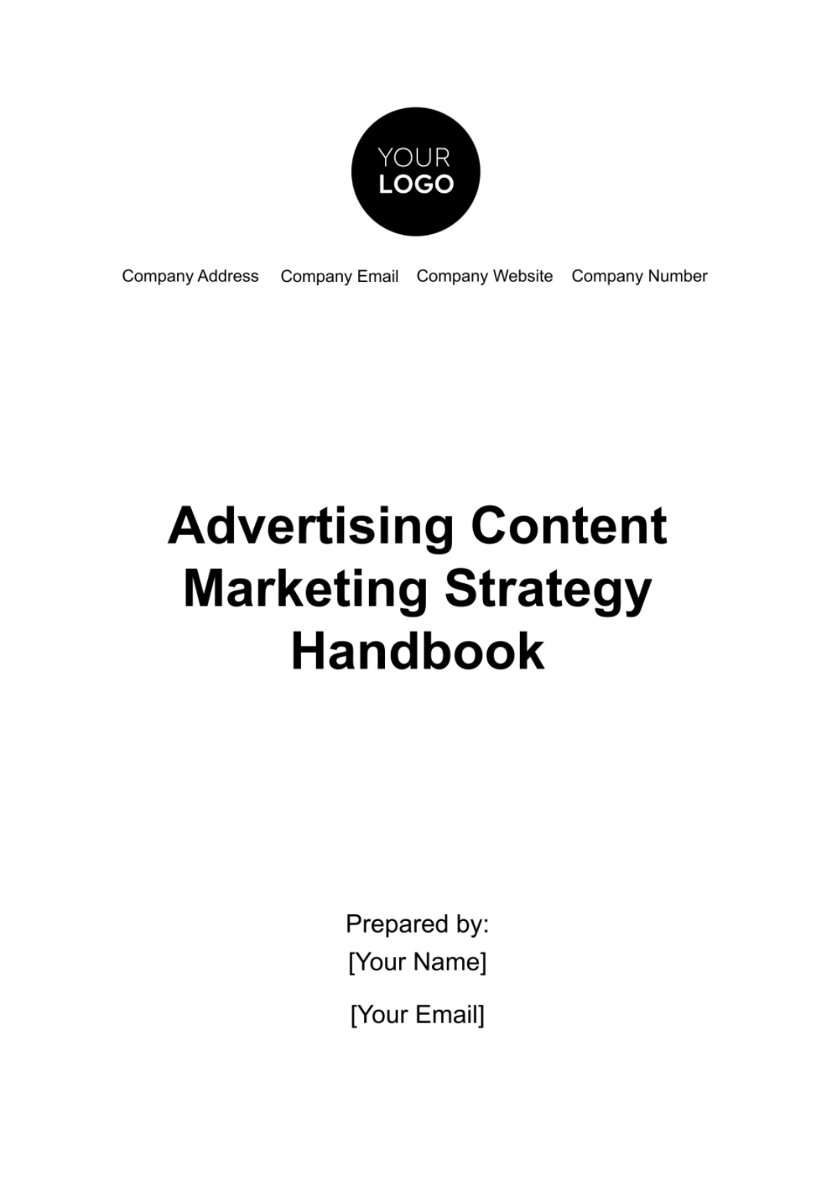 Advertising Content Marketing Strategy Handbook Template - Edit Online & Download