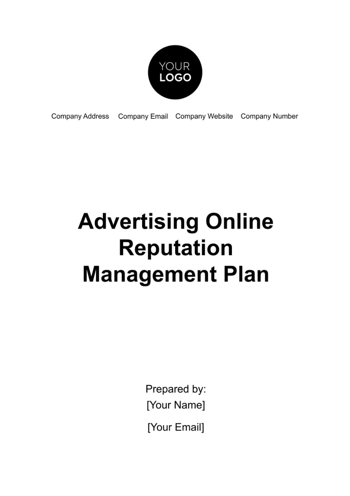 Advertising Online Reputation Management Plan Template - Edit Online & Download