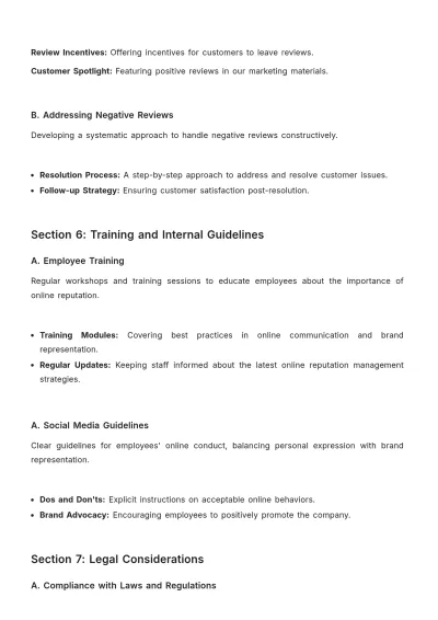 Free Advertising Online Reputation Management Plan Template to Edit Online