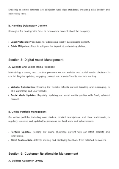 Free Advertising Online Reputation Management Plan Template to Edit Online