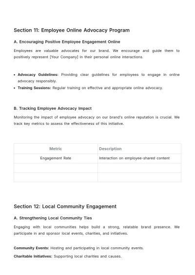 Free Advertising Online Reputation Management Plan Template to Edit Online