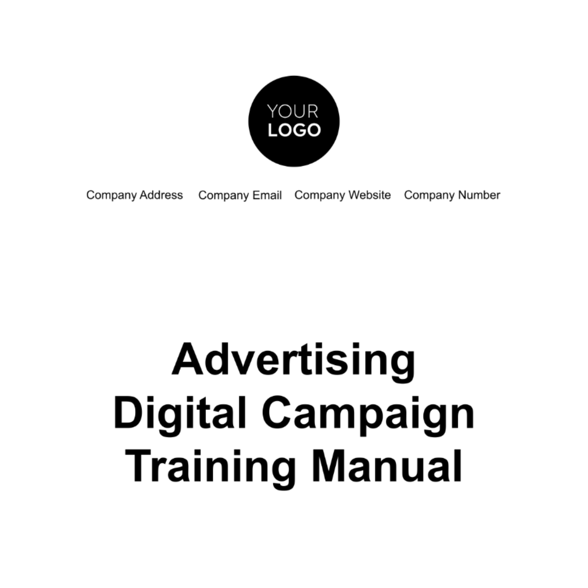 Advertising Digital Campaign Training Manual Template