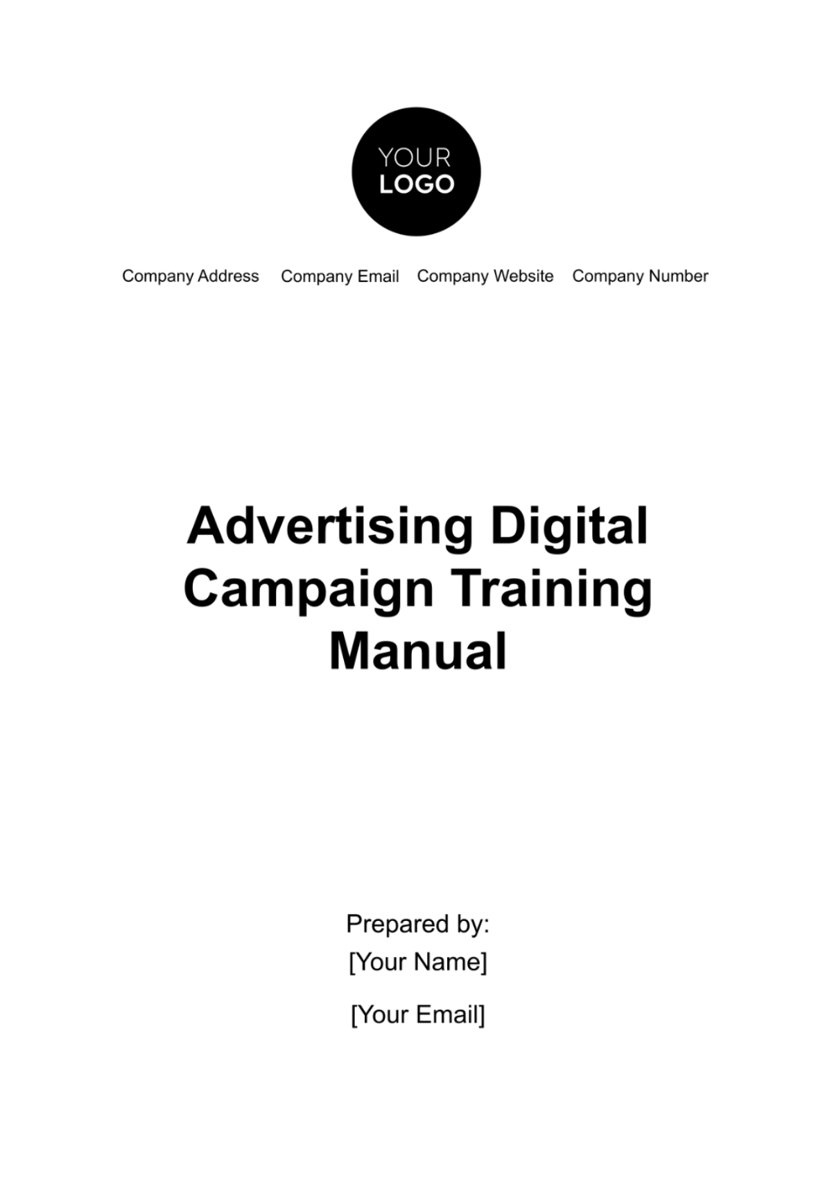 Advertising Digital Campaign Training Manual Template - Edit Online & Download