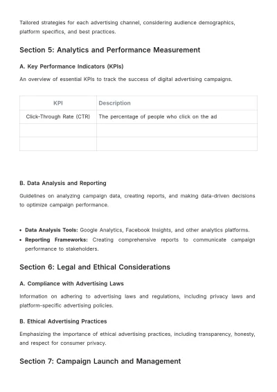 Free Advertising Digital Campaign Training Manual Template to Edit Online