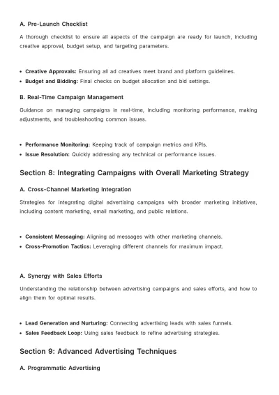 Free Advertising Digital Campaign Training Manual Template to Edit Online