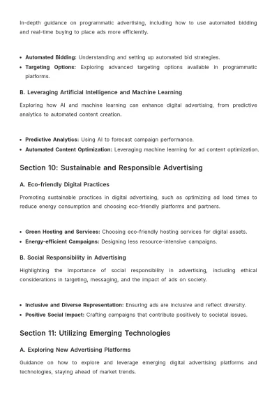 Free Advertising Digital Campaign Training Manual Template to Edit Online