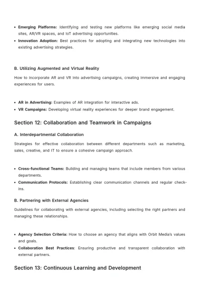 Free Advertising Digital Campaign Training Manual Template to Edit Online