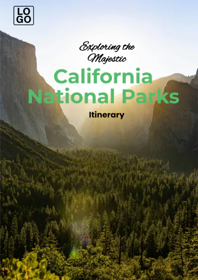 Free California National Parks Itinerary Template to Edit Online