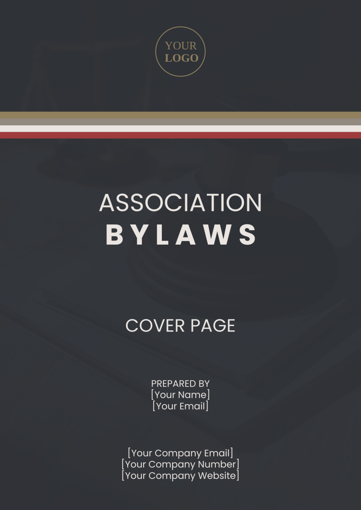 Association Bylaws Cover Page Template - Edit Online & Download