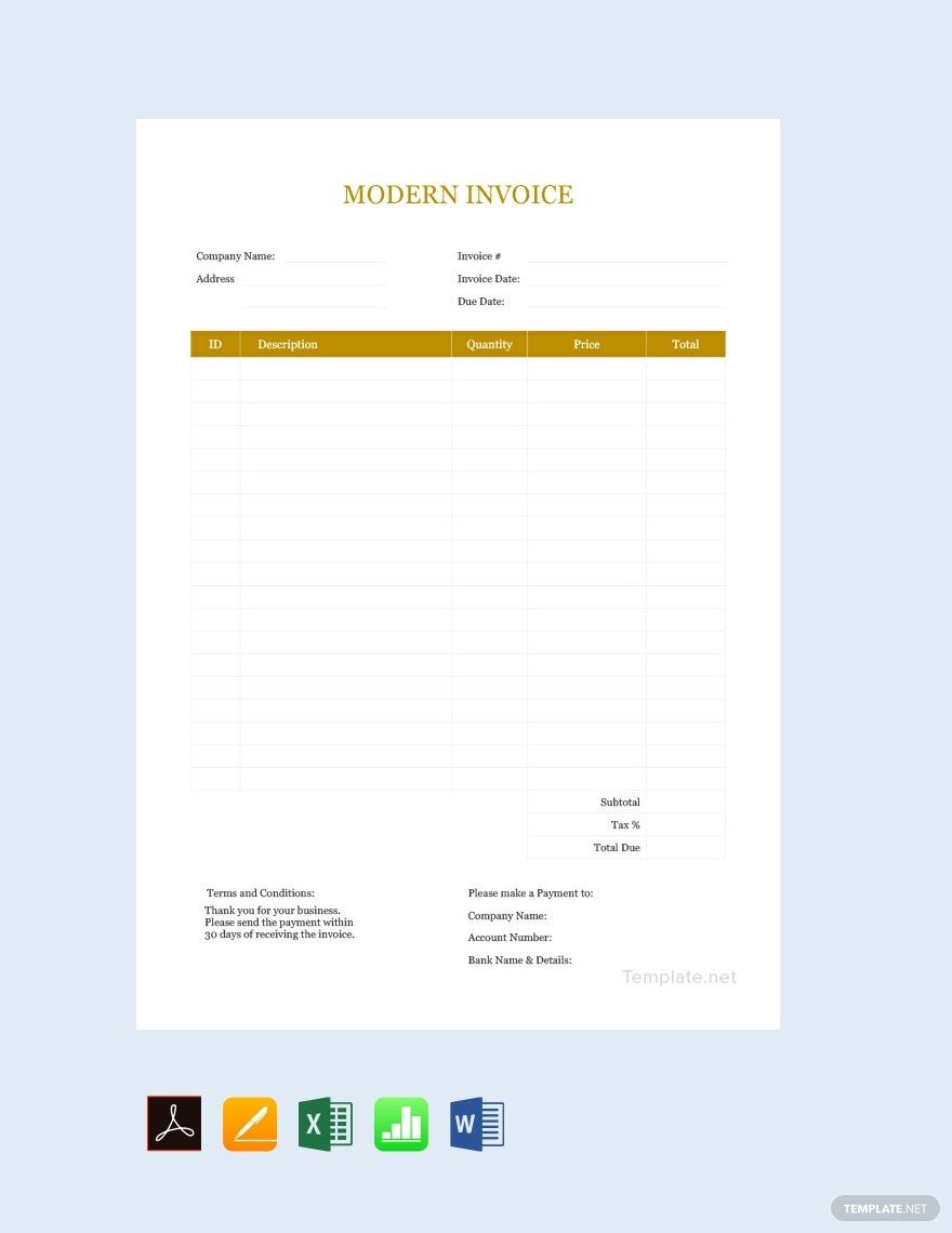 Free Modern Invoice Template