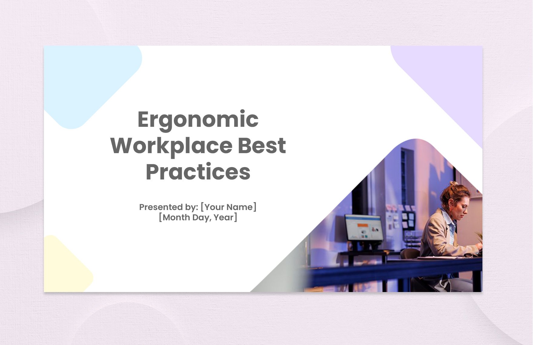 Ergonomic Workplace Best Practices Presentation Template