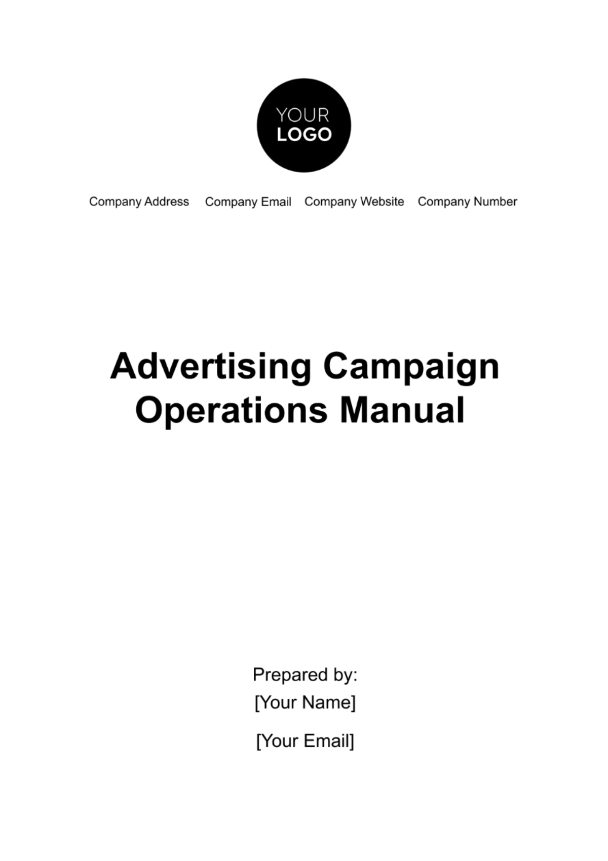 Free Advertising Campaign Operations Manual Template