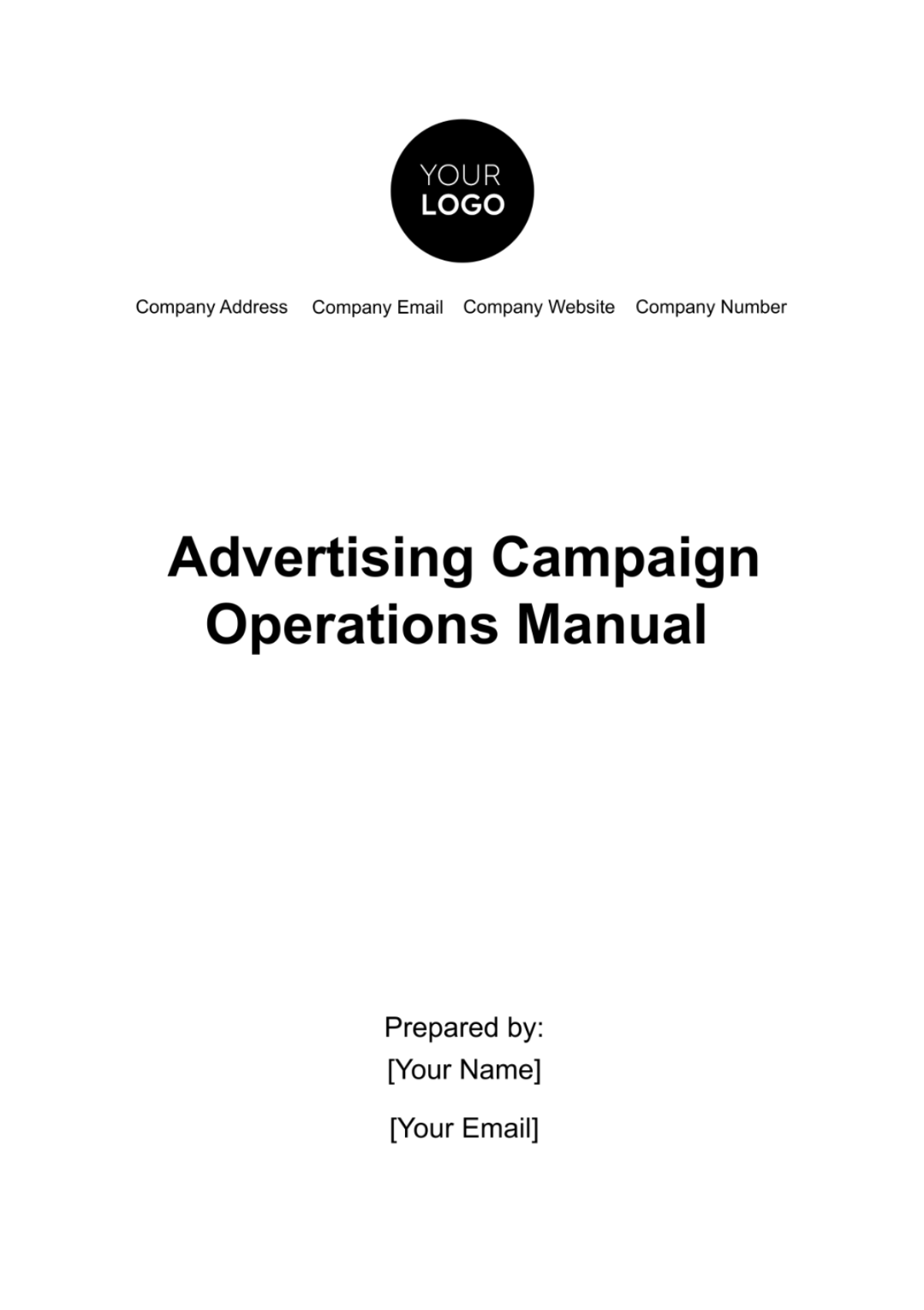 Advertising Campaign Operations Manual Template - Edit Online & Download