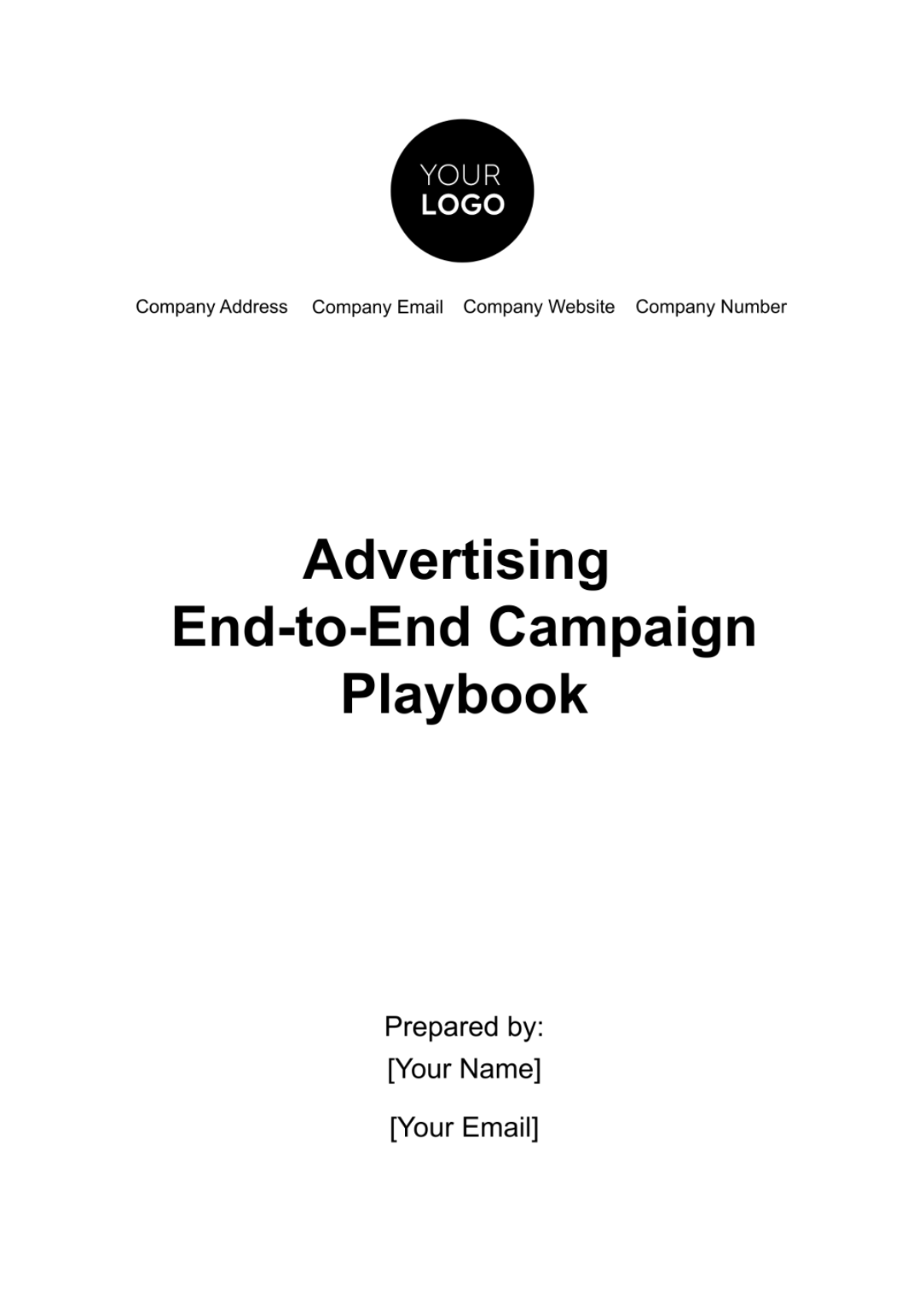 Advertising End-to-End Campaign Playbook Template - Edit Online & Download