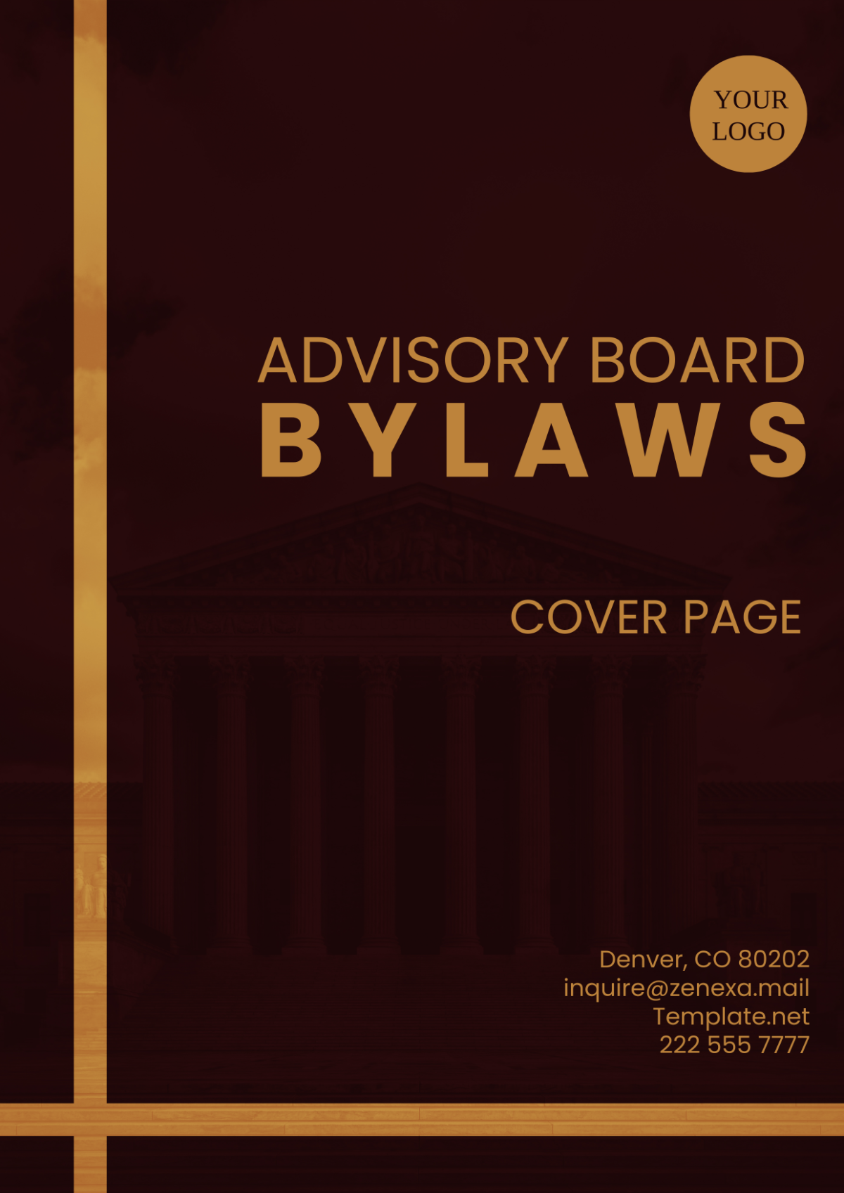 Advisory Board Bylaws Cover Page Template - Edit Online & Download