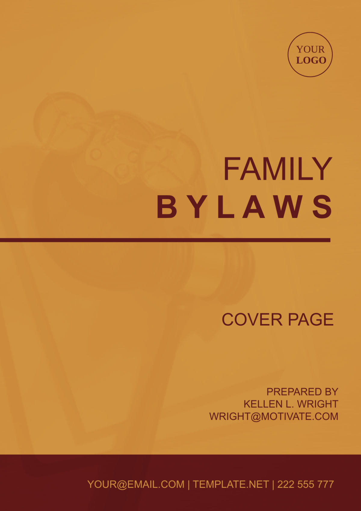 Family Bylaws Cover Page Template