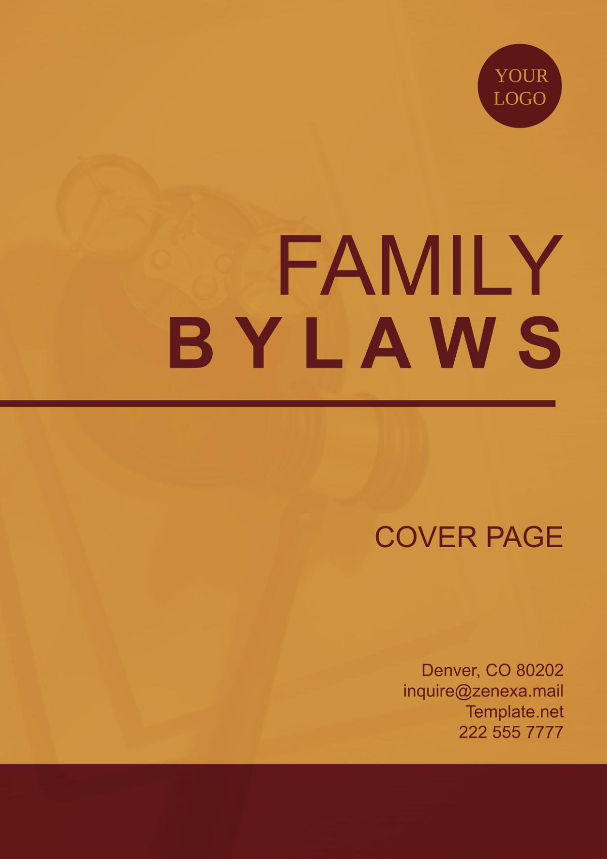 Family Bylaws Cover Page Template - Edit Online & Download