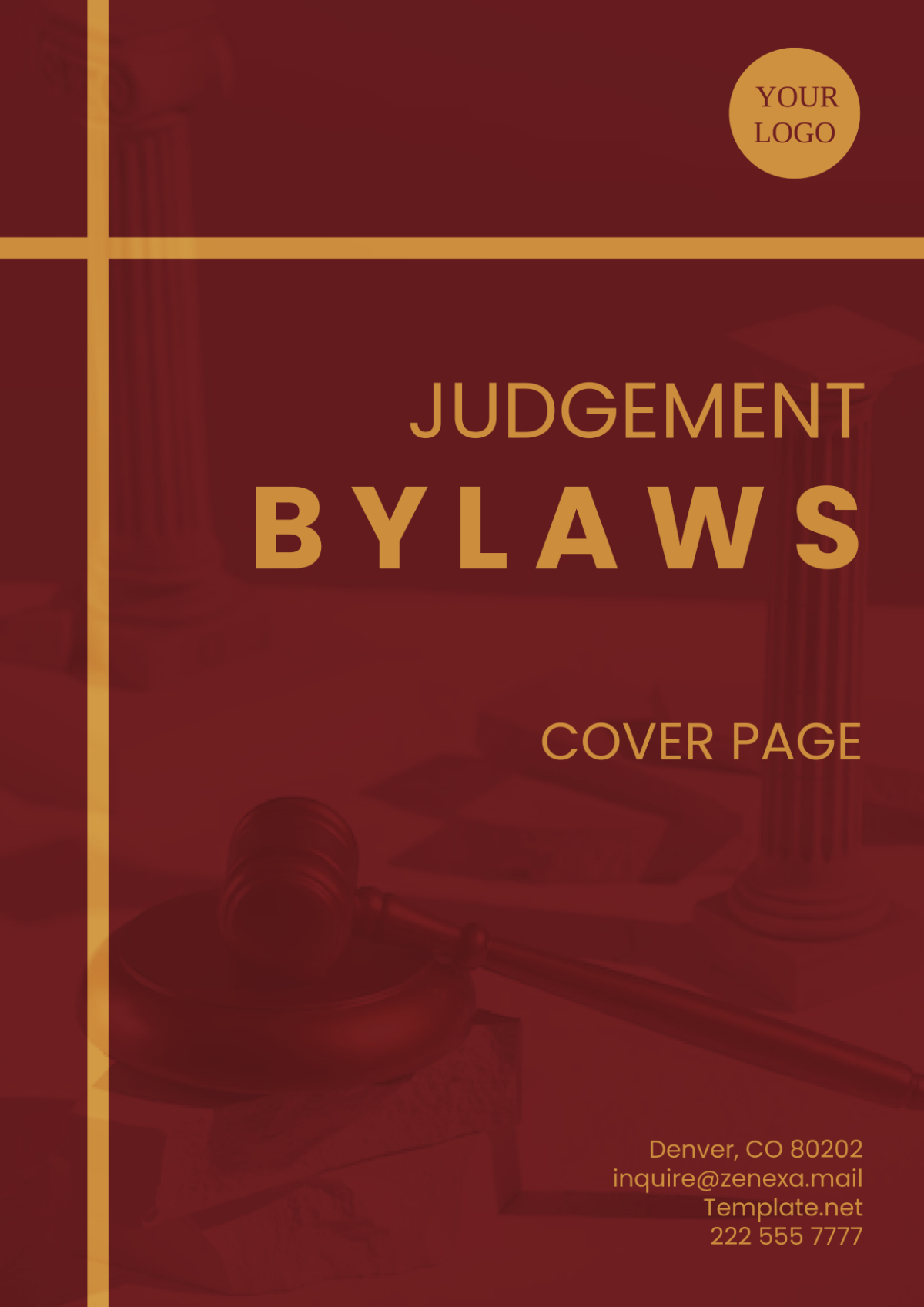 Judgement Bylaws Cover Page Template - Edit Online & Download