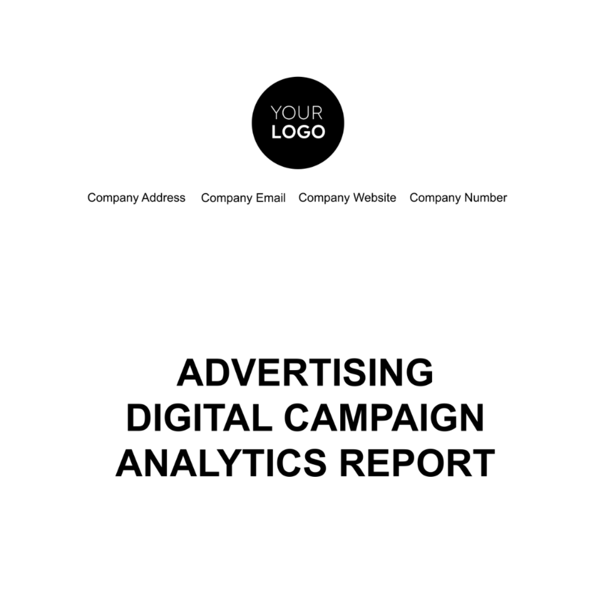 Advertising Digital Campaign Analytics Report Template