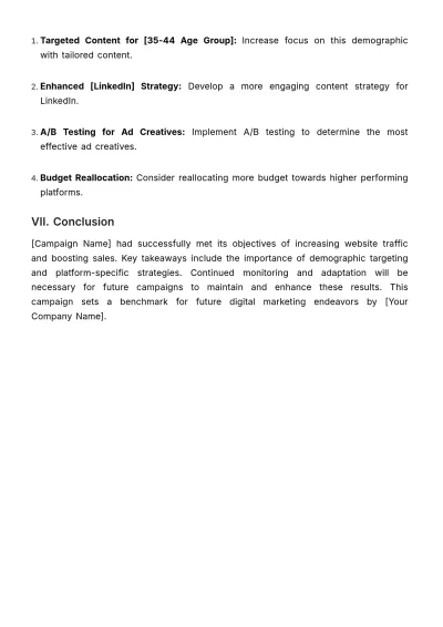 Free Advertising Digital Campaign Analytics Report Template to Edit Online