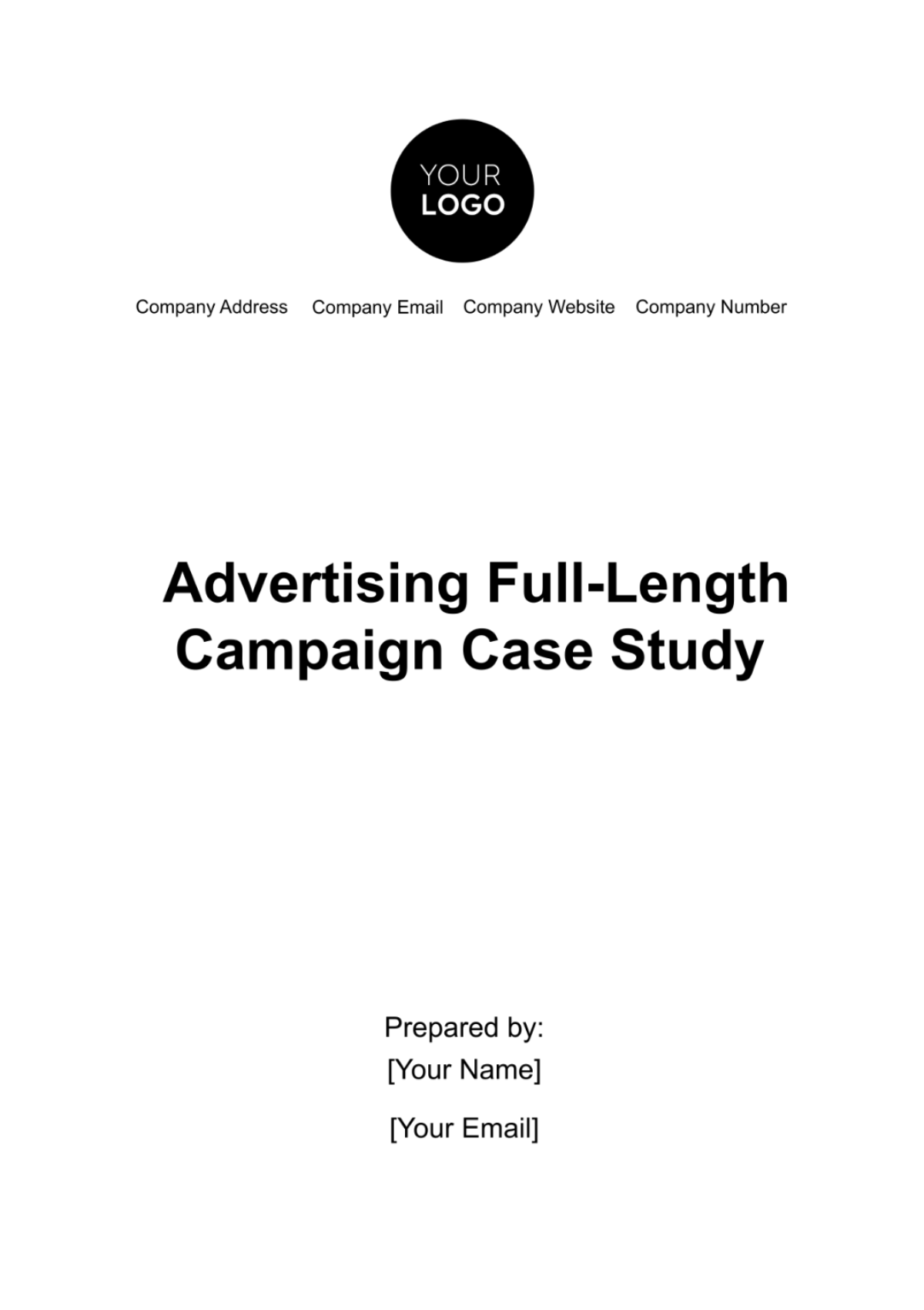 Free Advertising Full-Length Campaign Case Study Template