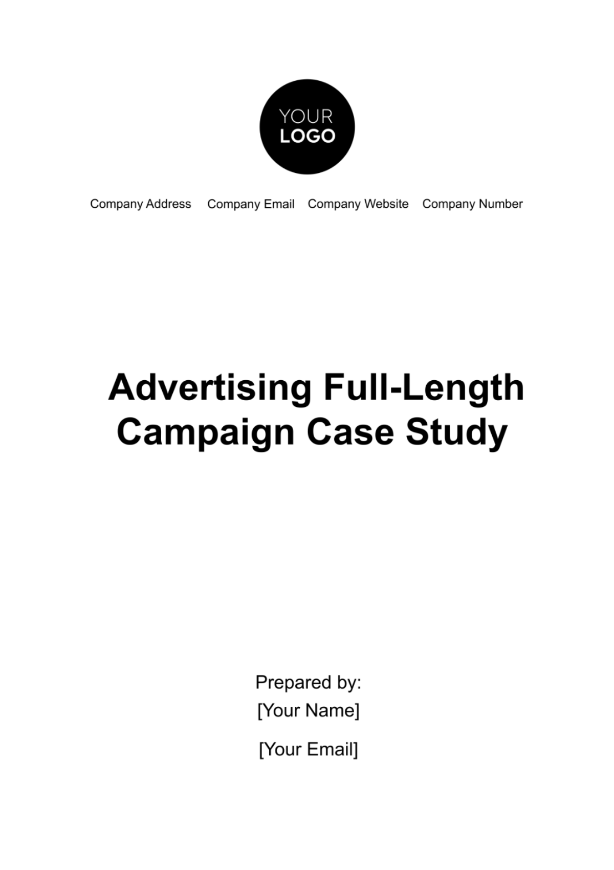 Advertising Full-Length Campaign Case Study Template - Edit Online & Download