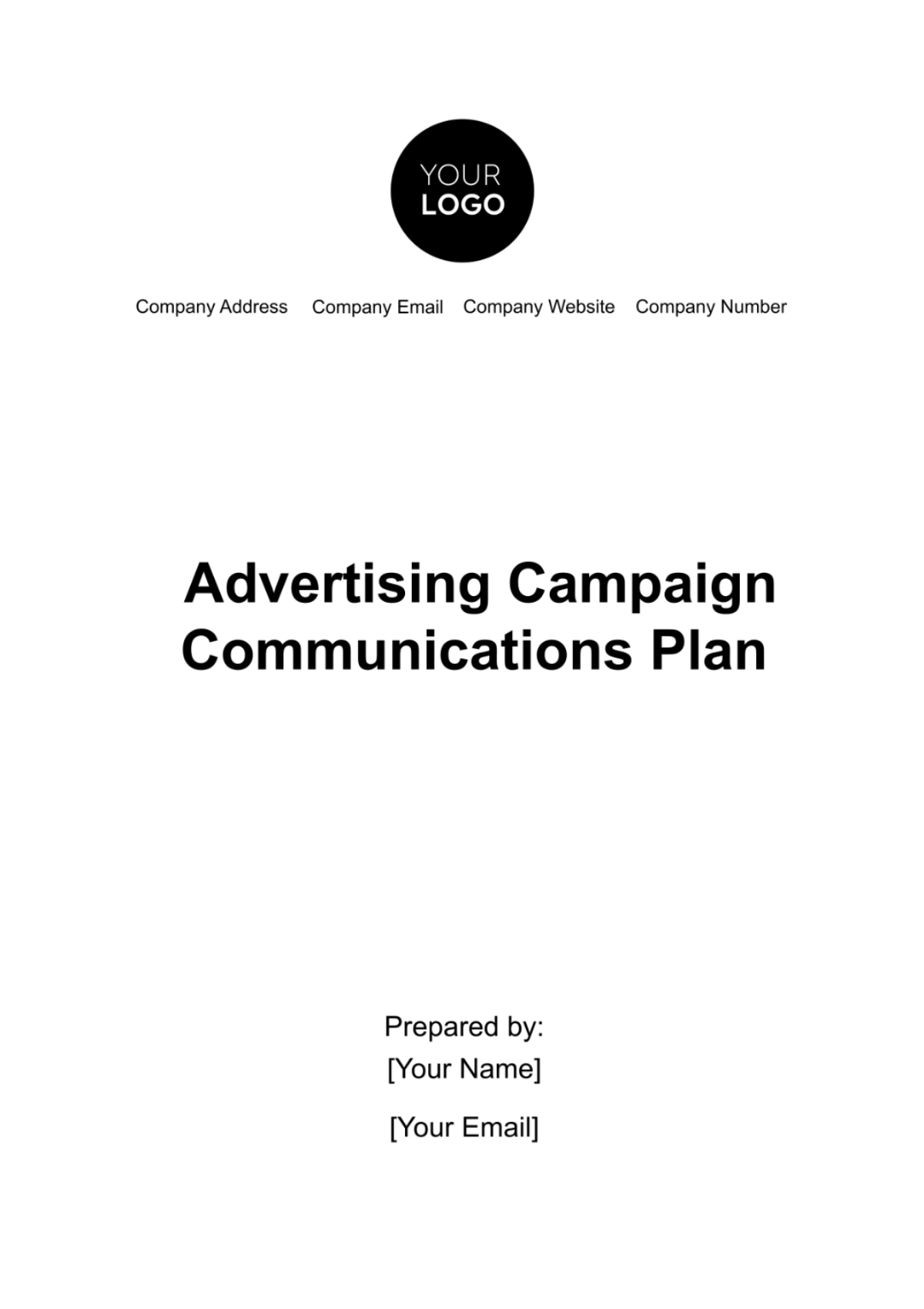 Advertising Campaign Communications Plan Template