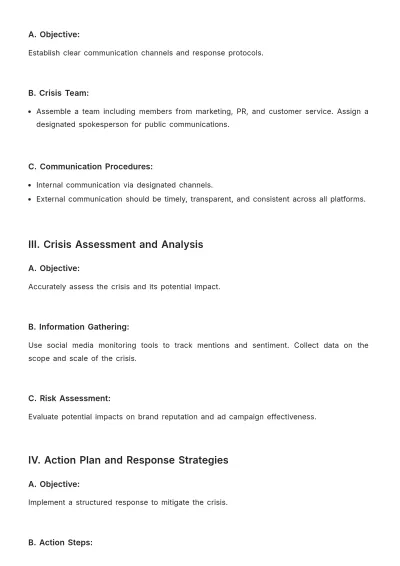 Free Social Media Advertising Crisis Management Protocol Template to Edit Online