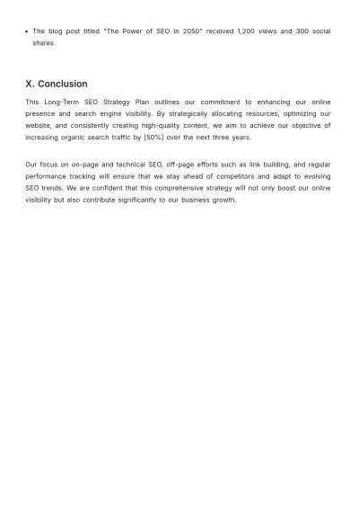Free Advertising Long-Term SEO Strategy Plan Template to Edit Online