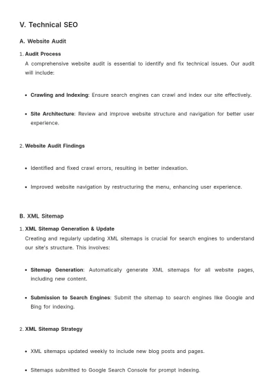 Free Advertising Long-Term SEO Strategy Plan Template to Edit Online