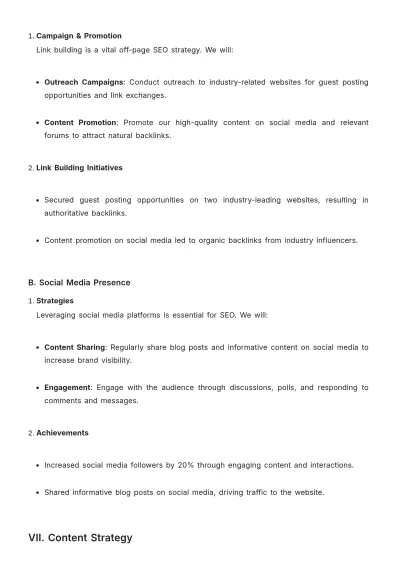 Free Advertising Long-Term SEO Strategy Plan Template to Edit Online