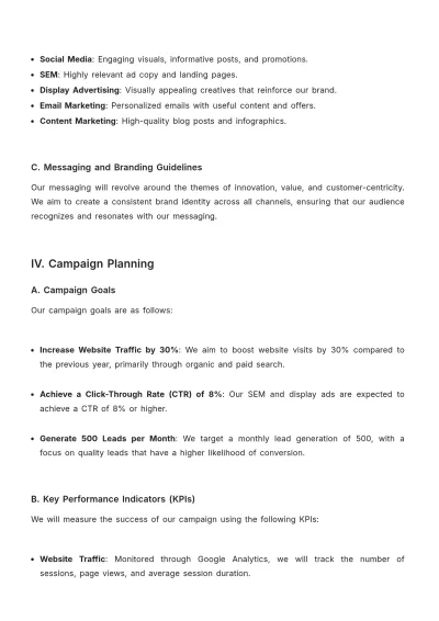 Free Advertising Multichannel Digital Media Plan Template to Edit Online