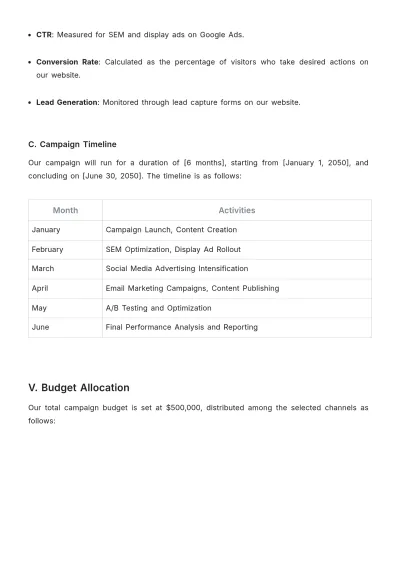 Free Advertising Multichannel Digital Media Plan Template to Edit Online