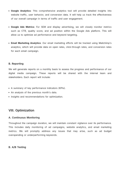 Free Advertising Multichannel Digital Media Plan Template to Edit Online