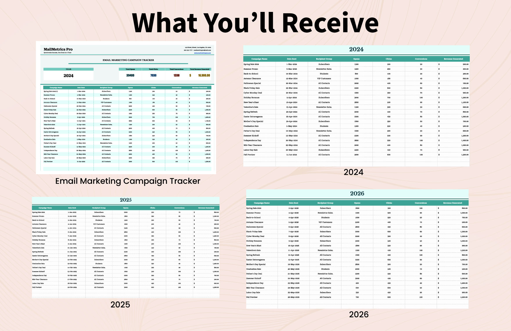 Email Marketing Campaign Tracker Template