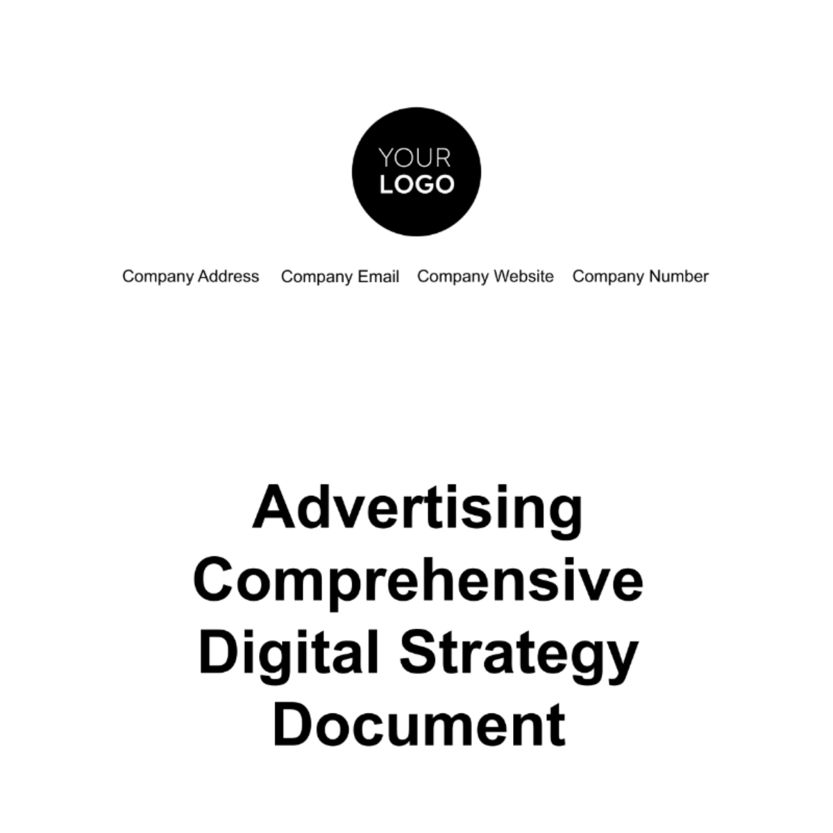 Free Advertising Comprehensive Digital Strategy Document Template