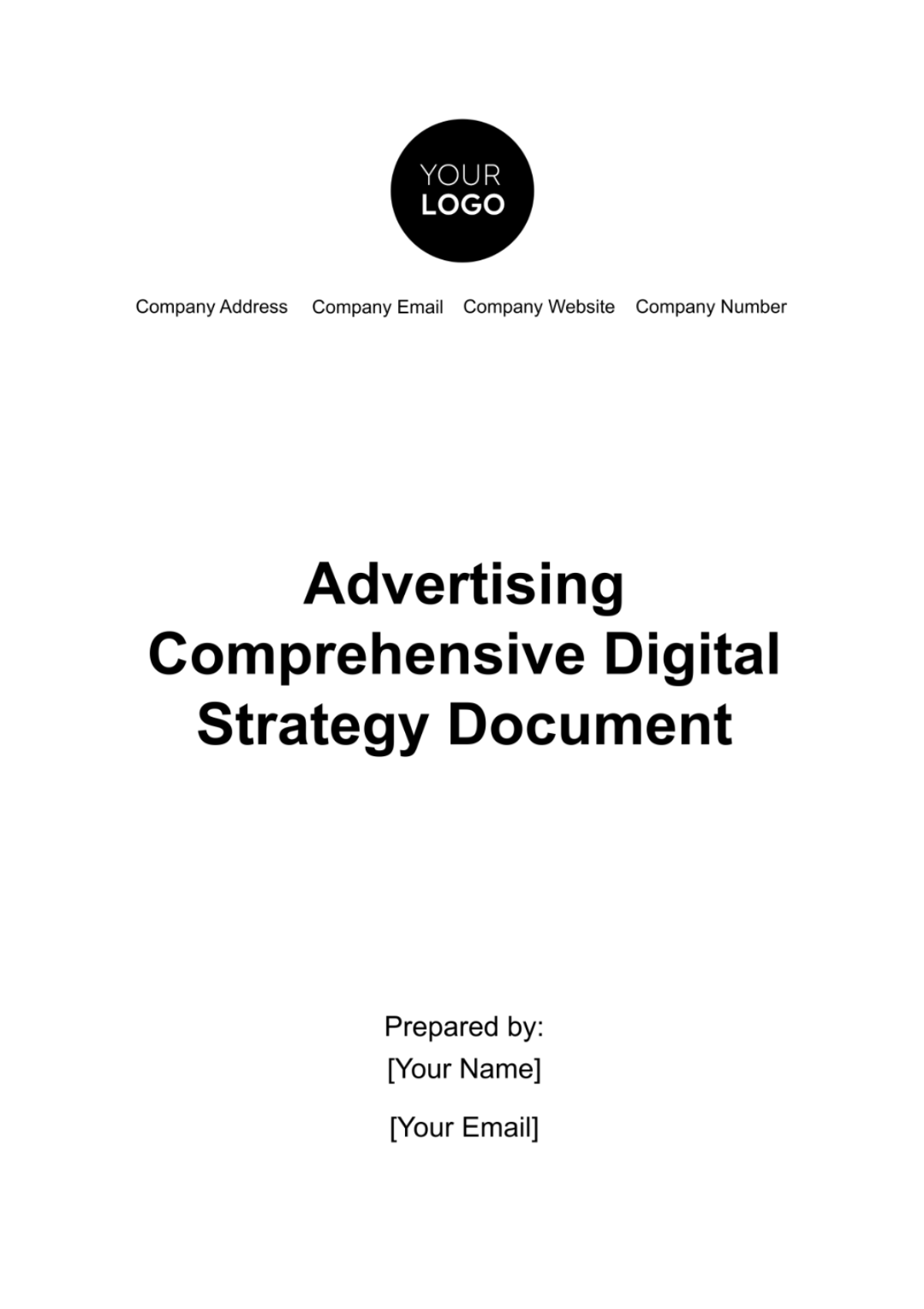 Advertising Comprehensive Digital Strategy Document Template - Edit Online & Download