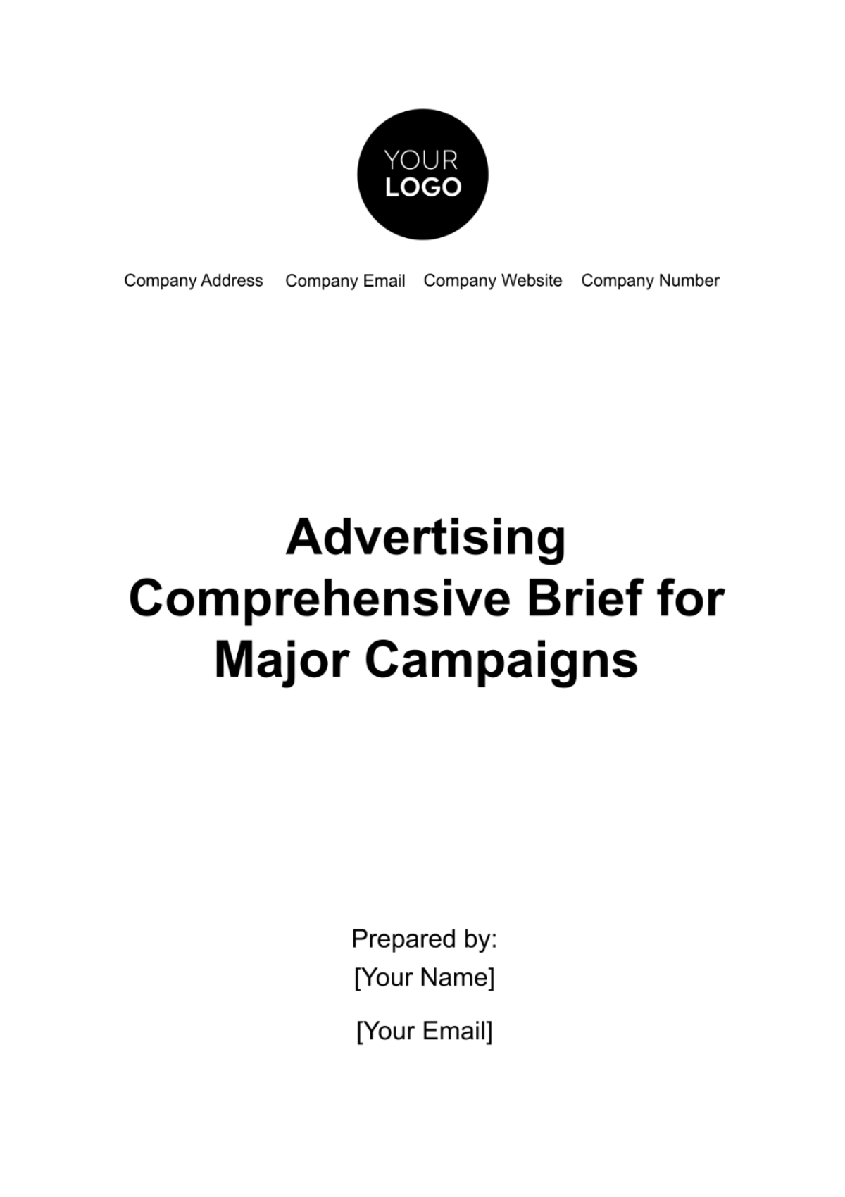 Free Advertising Comprehensive Brief for Major Campaigns Template