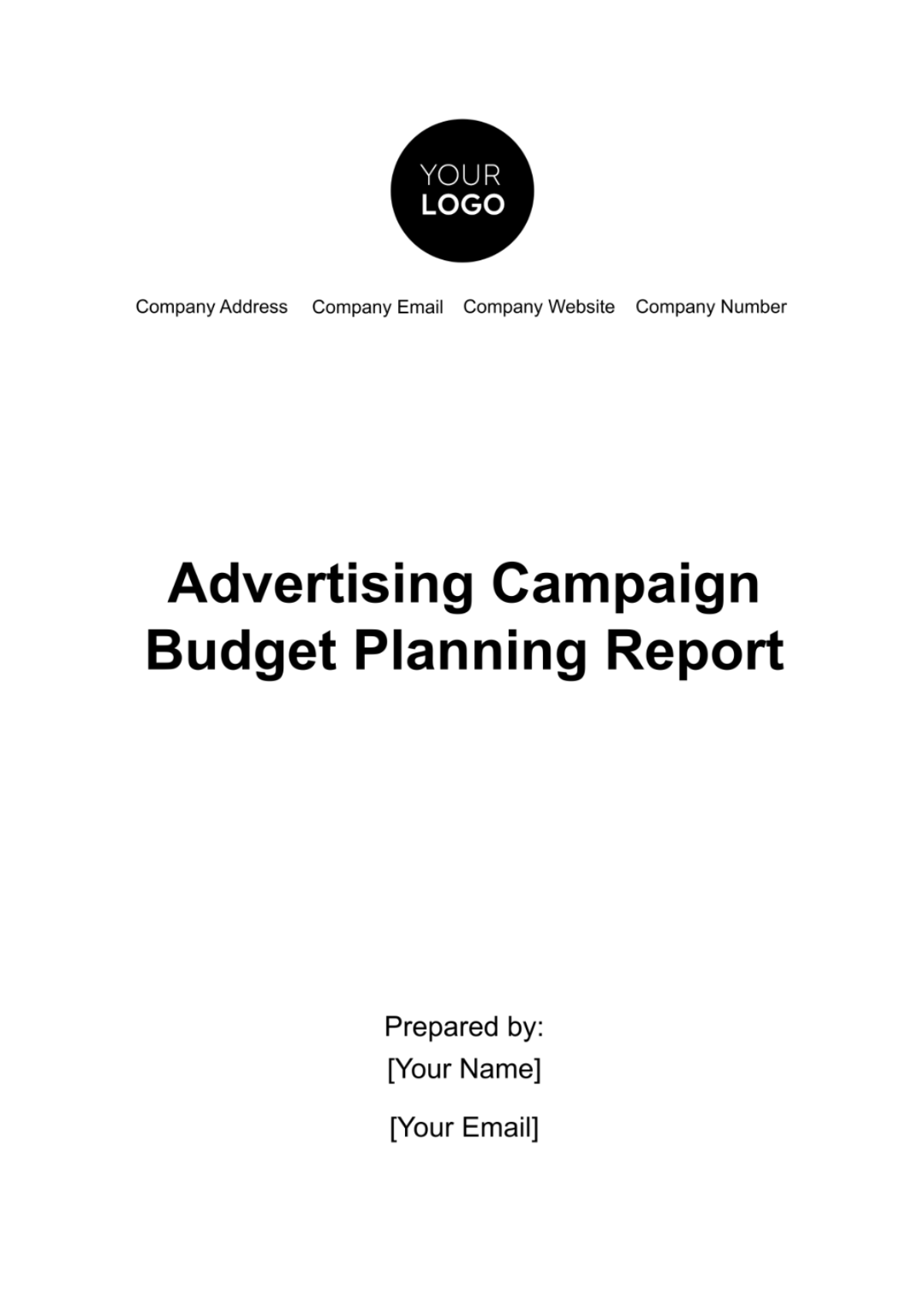Free Advertising Campaign Budget Planning Report Template