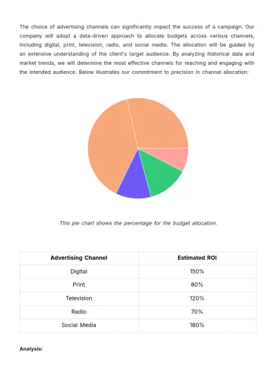 Free Advertising Campaign Budget Planning Report Template to Edit Online