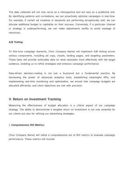 Free Advertising Campaign Budget Planning Report Template to Edit Online