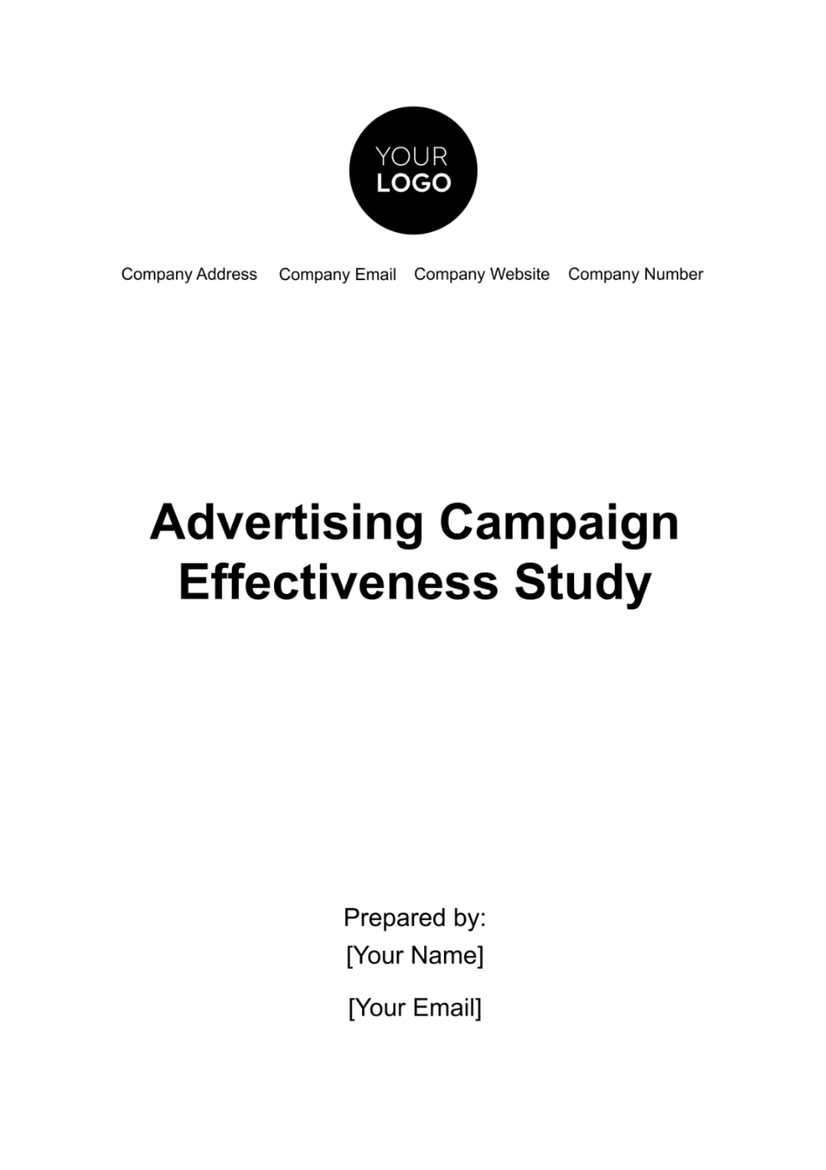 Advertising Campaign Effectiveness Study Template - Edit Online & Download