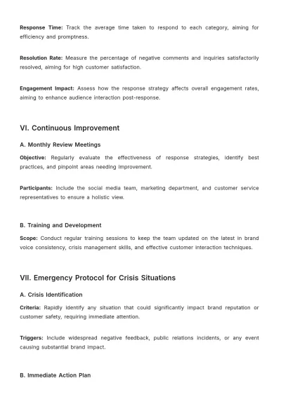 Free Advertising Social Media Response Protocol Template to Edit Online