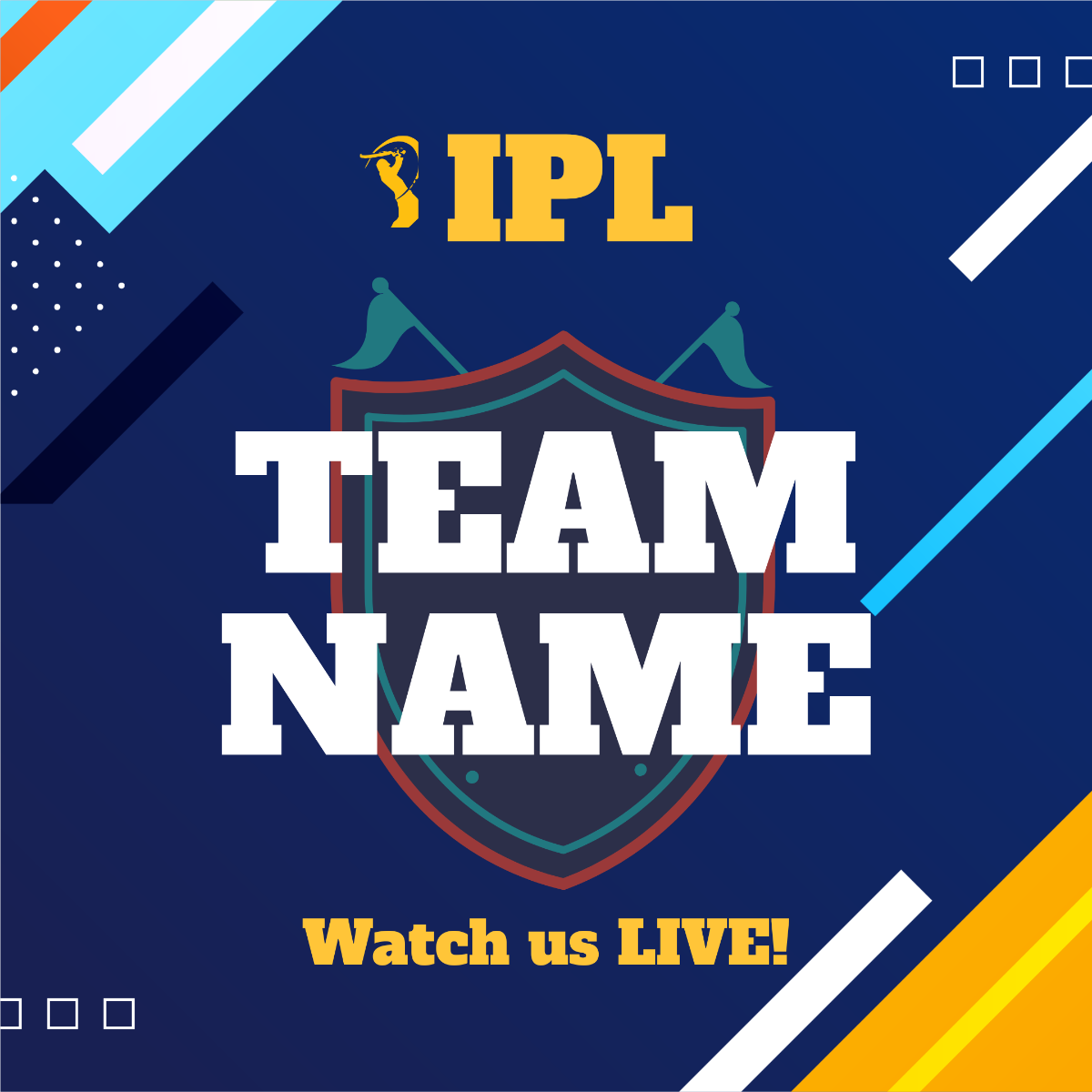 IPL Team Instagram Post Template
