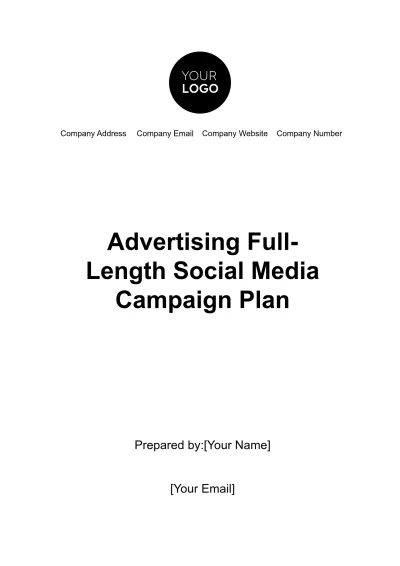 Free Advertising Full-Length Social Media Campaign Plan Template to Edit Online