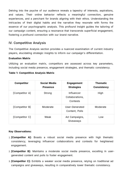 Free Advertising Full-Length Social Media Campaign Plan Template to Edit Online